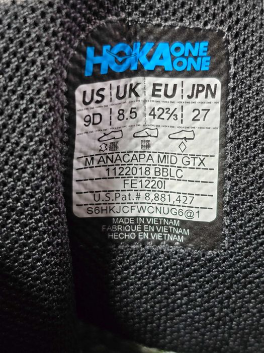 Hoka Anacapa GTX Gore-Tex ( 42.5 розміри ) 27.0см устілка. Оригінал