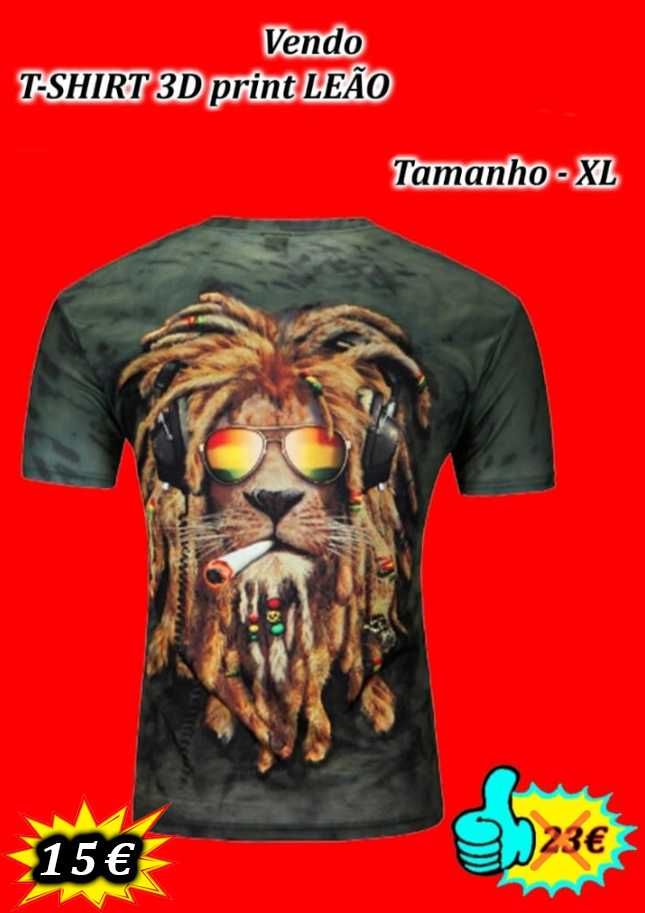 T-shirt 3D print LEÃO
