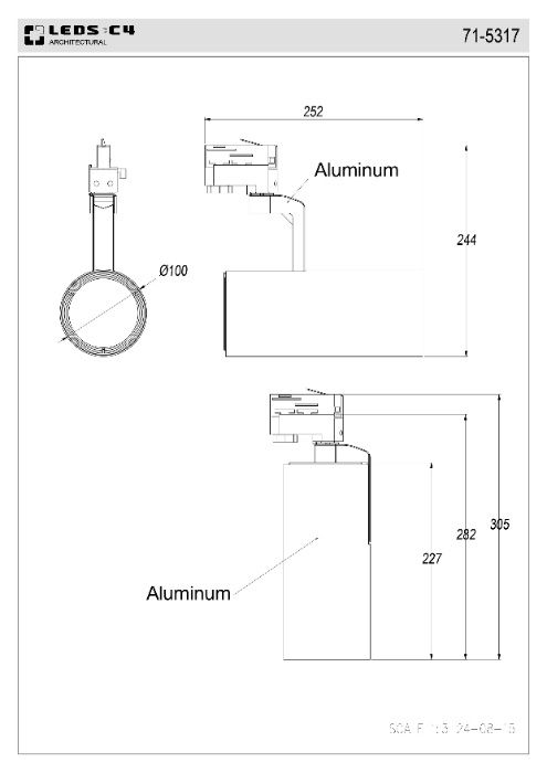 Projector de uso interior orientável Bond Tube LED C4 (2un)