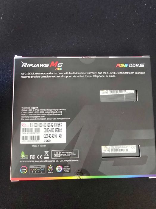 RAM G.Skill Ripjaws M5 2x 32Gb 6000Mhz novo!