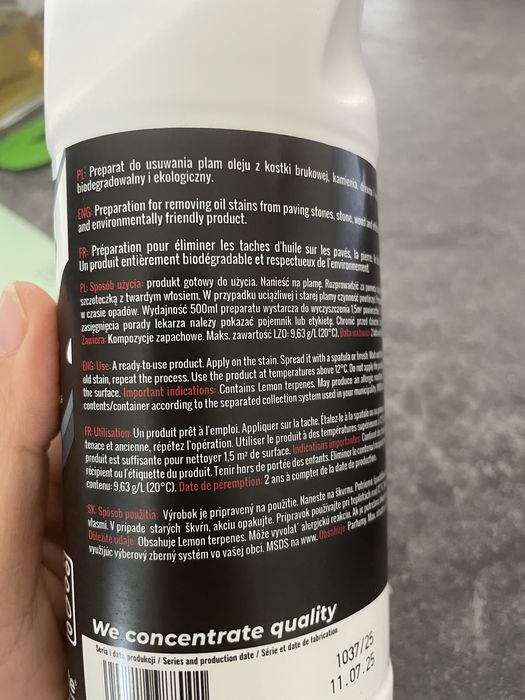 Oilspoter preparat do usuwania plam z oleju  0,5l