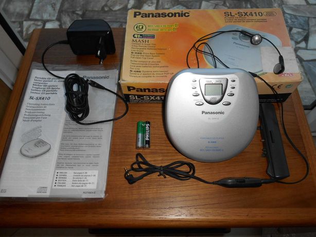 Leitor de Cd portátil Panasonic SL-SX410 com todos os acessórios
