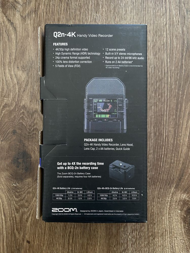 Câmera filmar Zoom Q2n 4K