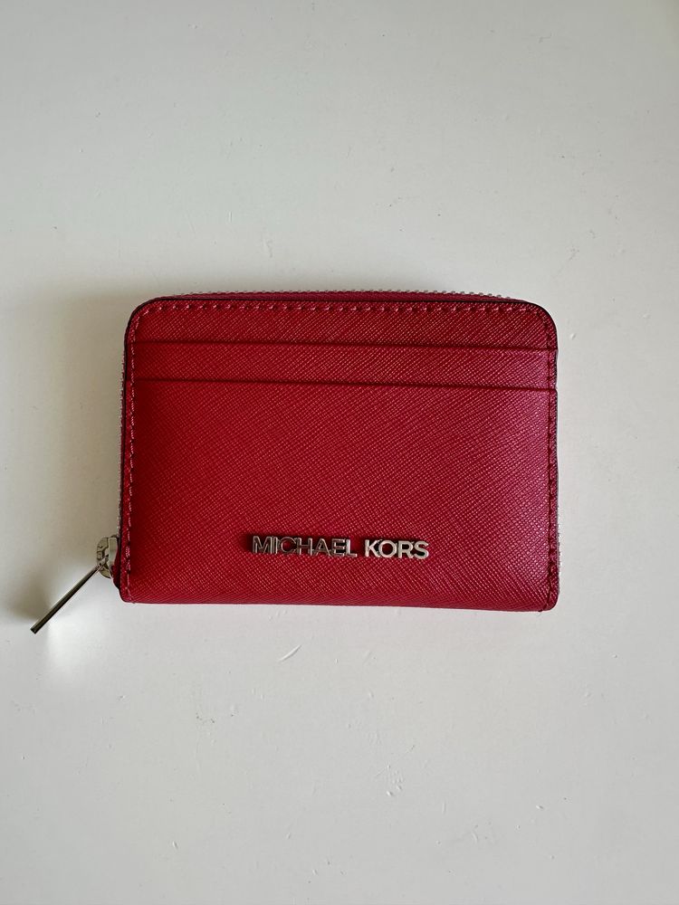 Michael Kors portfel mały czerwony portfelik MK