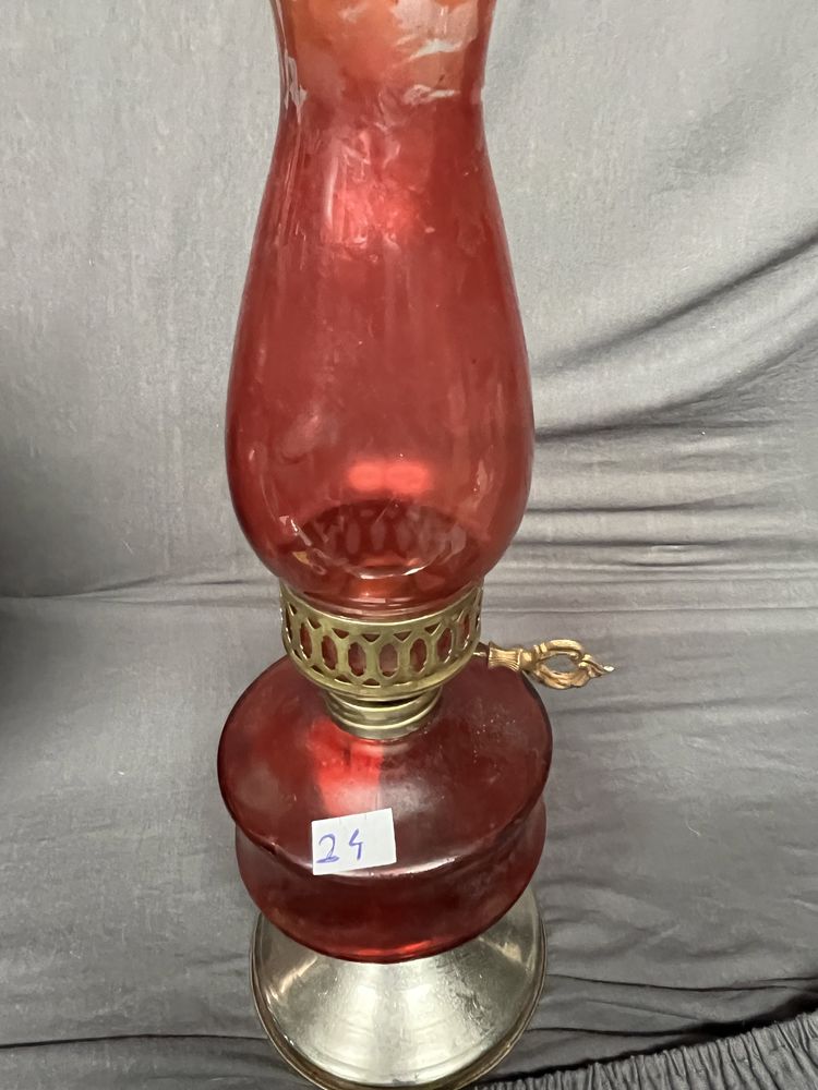 Lampa naftowa szkło Stylowe przedmioty
