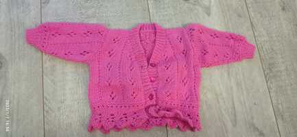 Sweterek różowy dla dziewczynki 74cm