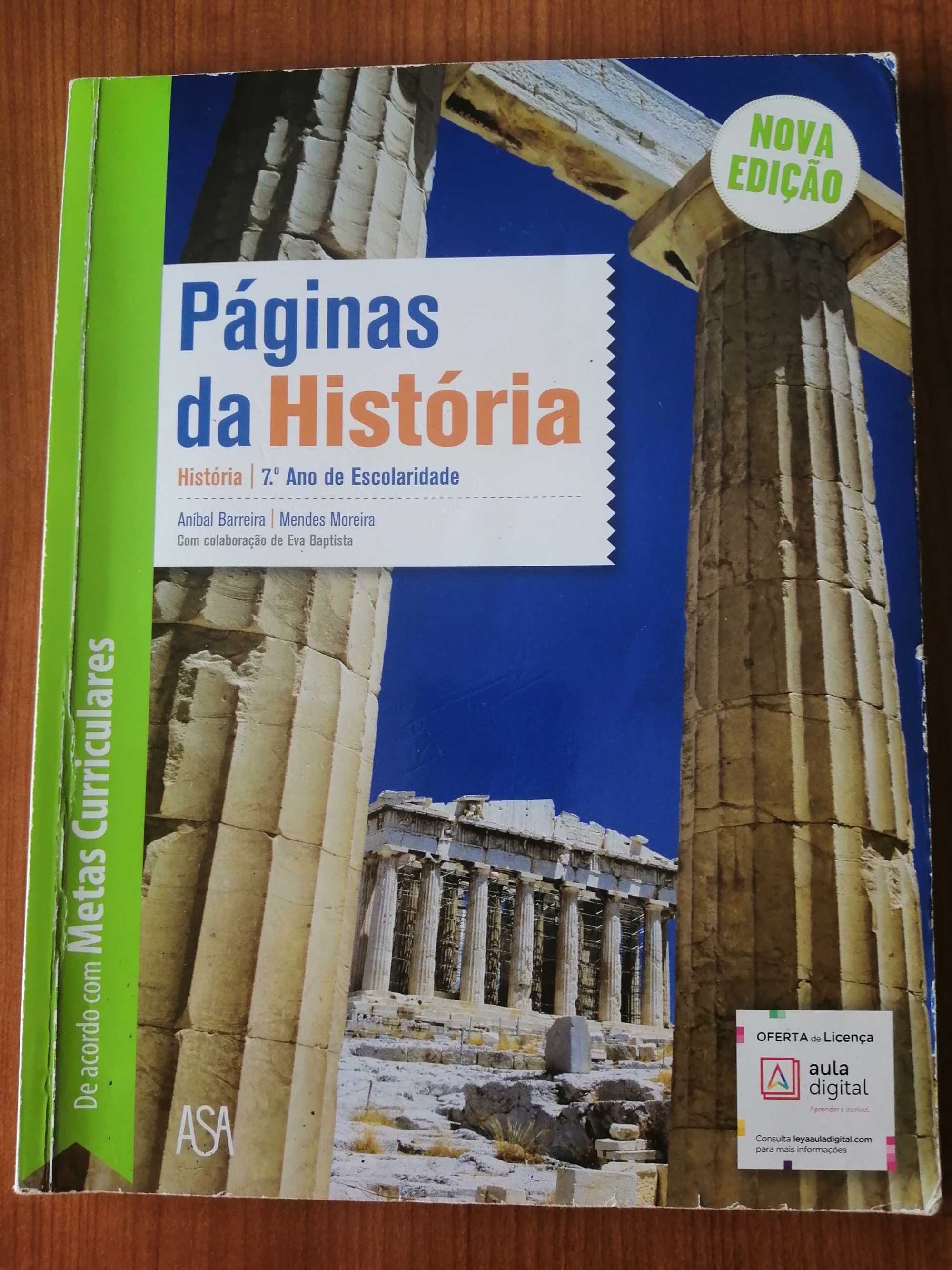 Páginasda História livro de história do  7º ano