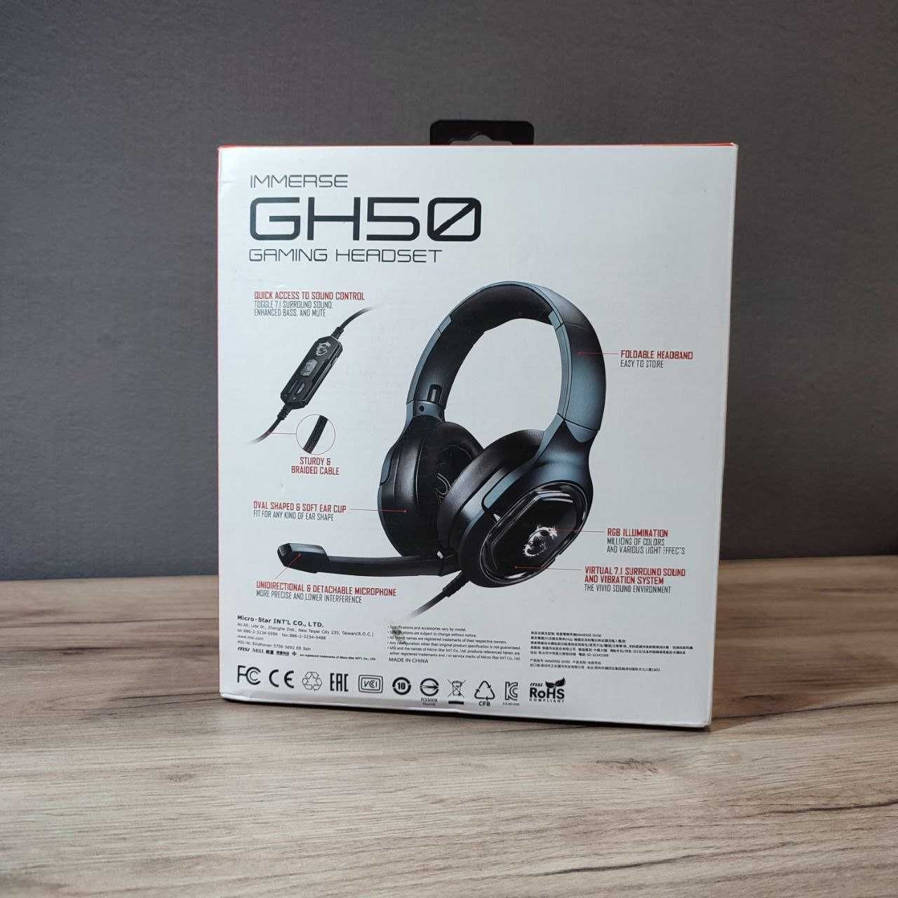 Навушники msi immerse gh50 gaming headset