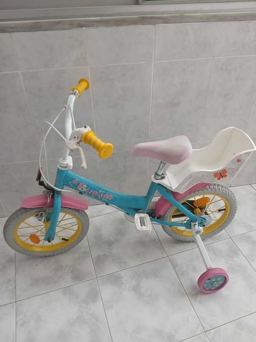 Bicicleta de Menina 18 polegadas 3-6 anos com rodinhas