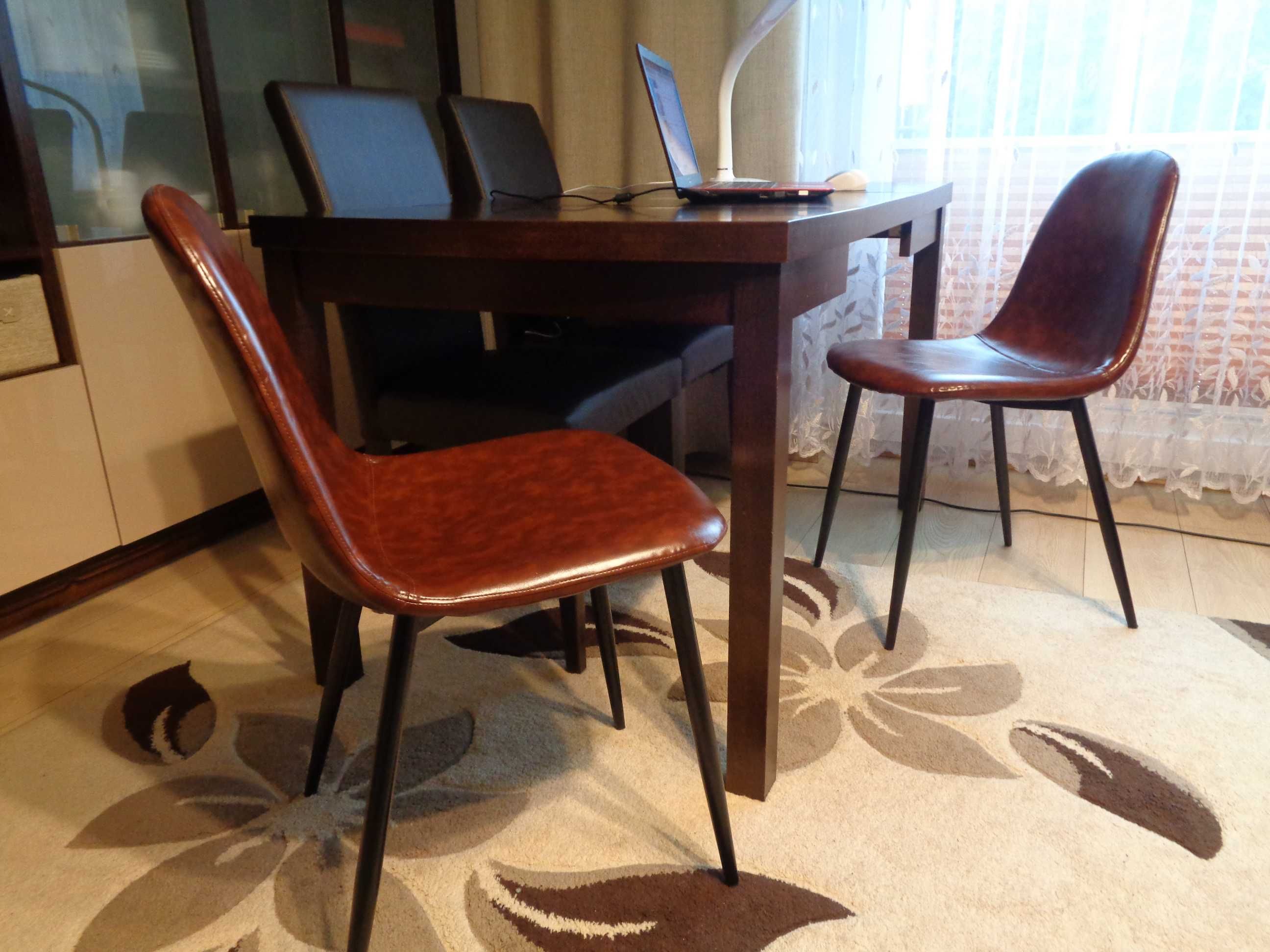 2x krzesło tapicerowane salon jadalnia kuchnia skóra LOFT