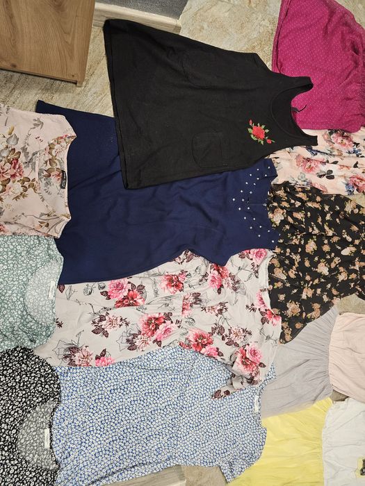 Duży zestaw paka ubrań damskich komplet sukienek M L 38 40 15 sztuk