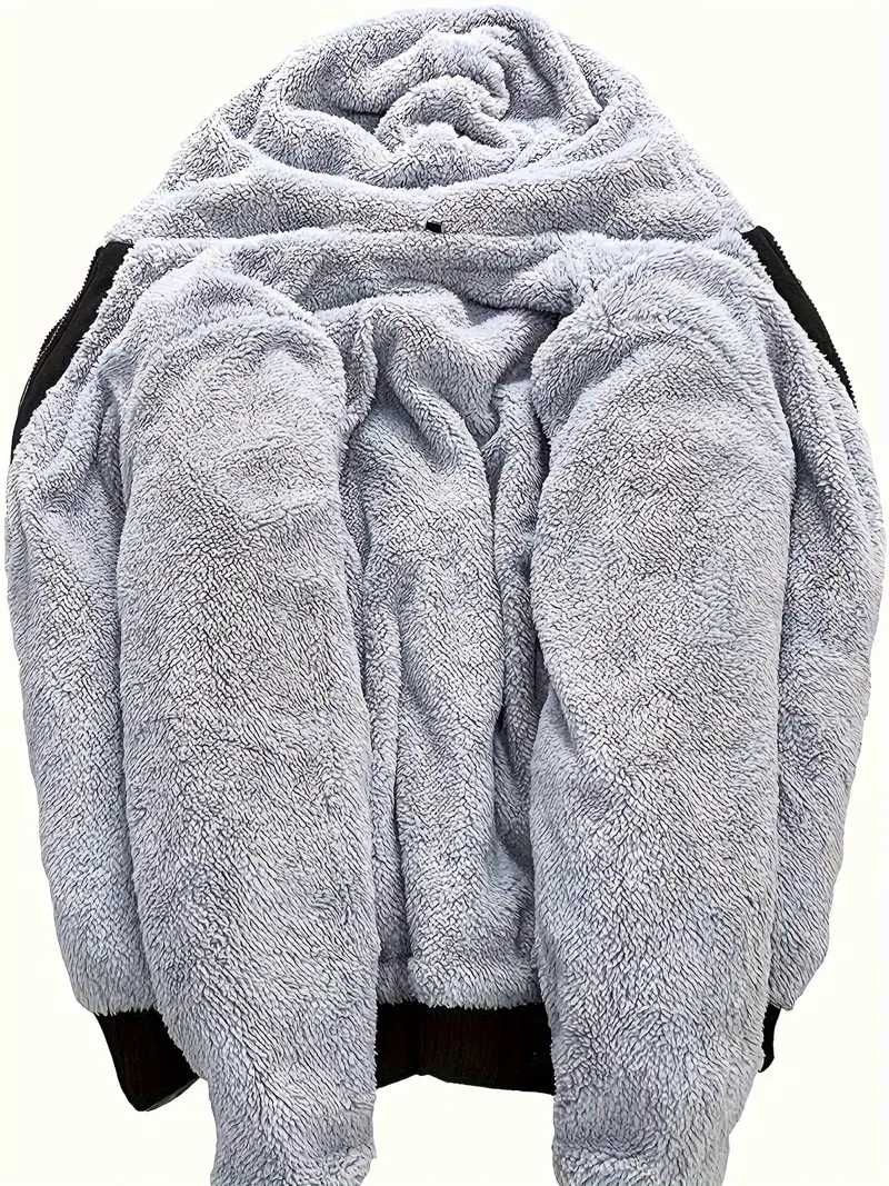 Męska bluza z kapturem i podszewką sherpa z kieszeniami