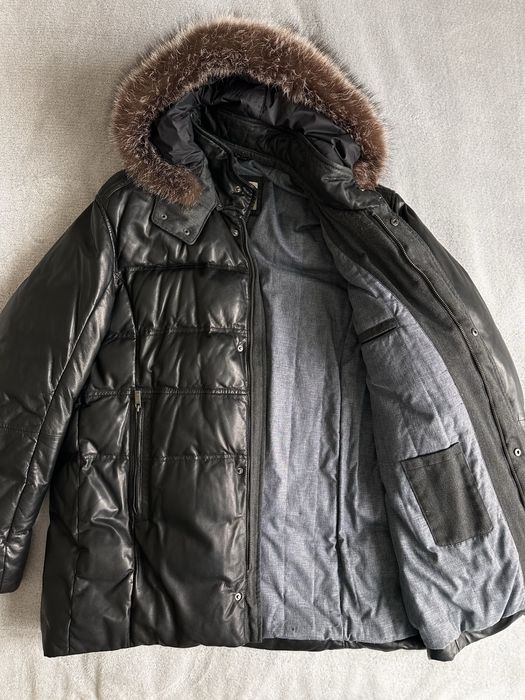 Чоловіча зимова шкіряна куртка bugatti 56р