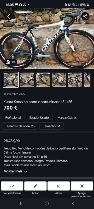 Peças acessórios e bicicletas
