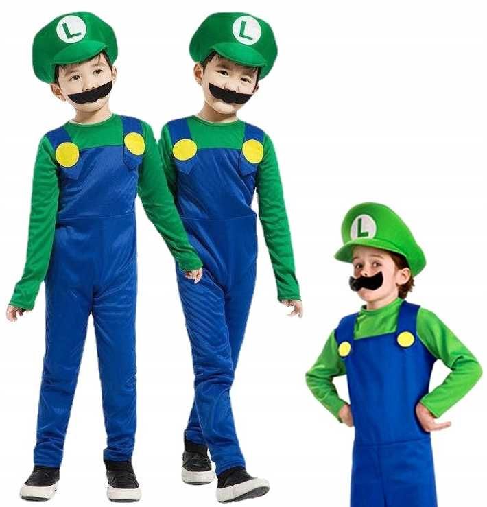 Przebranie Luigi Super Mario SuperMario Strój Zielony Luidzi Kostium
