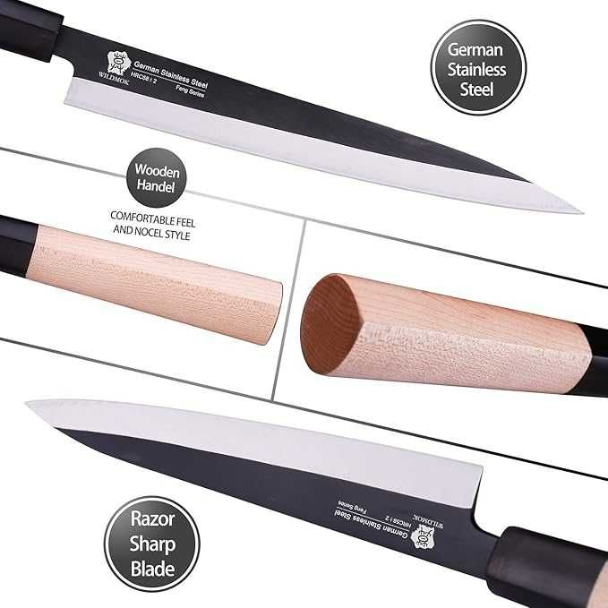 Nóż do sashimi WILDMOK 10 cali, do sushi, filetowania i krojenia ryb