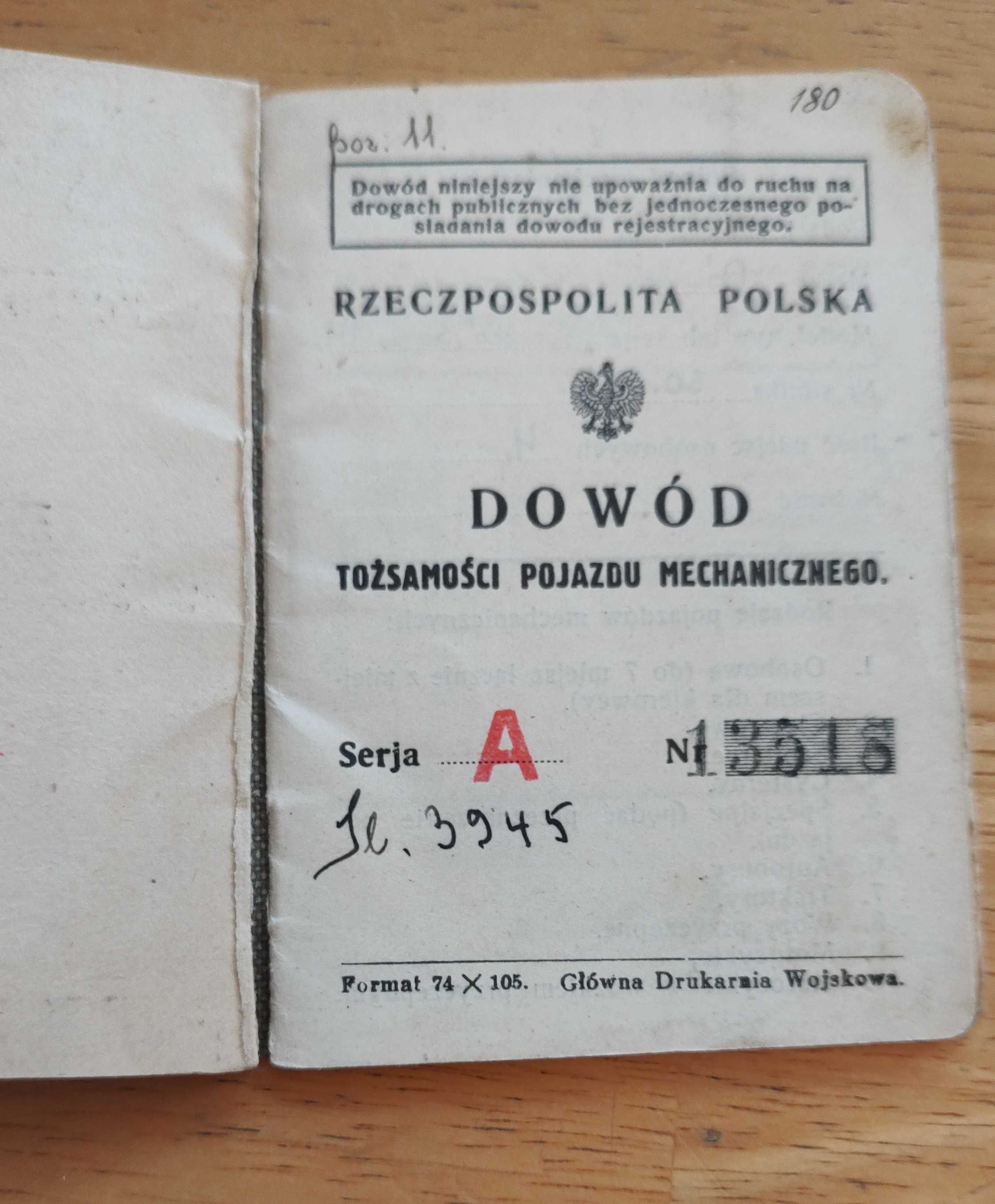Samochód Praga Oświęcim dokumenty