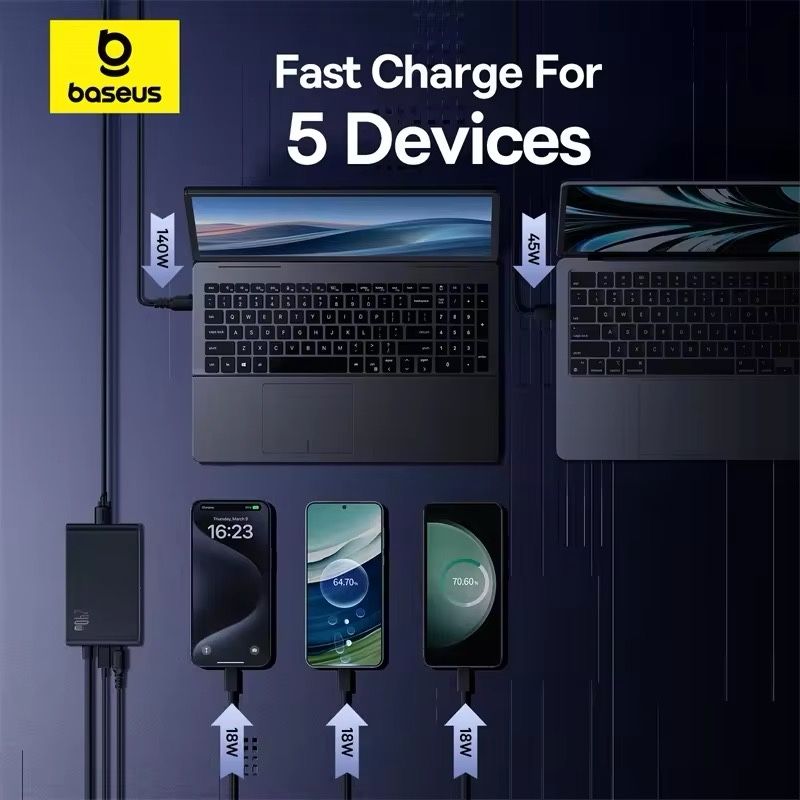 Baseus-Carregador Digital GaN para Notebook 240w