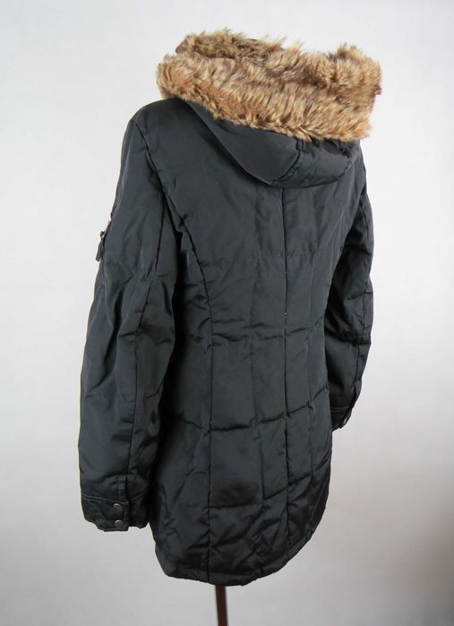 Czarna kurtka puchowa ESPRIT 36/S płaszczyk z pierzem Ciepła kurtka