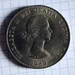 Moeda 1965 Churchill / Elizabeth II Dei Gratia Regina F.D.