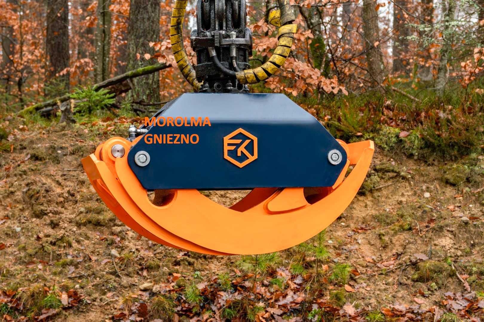 Chwytak kleszcze do drewna bali R27 34 49 FK MACHINERY przyczepa leśna