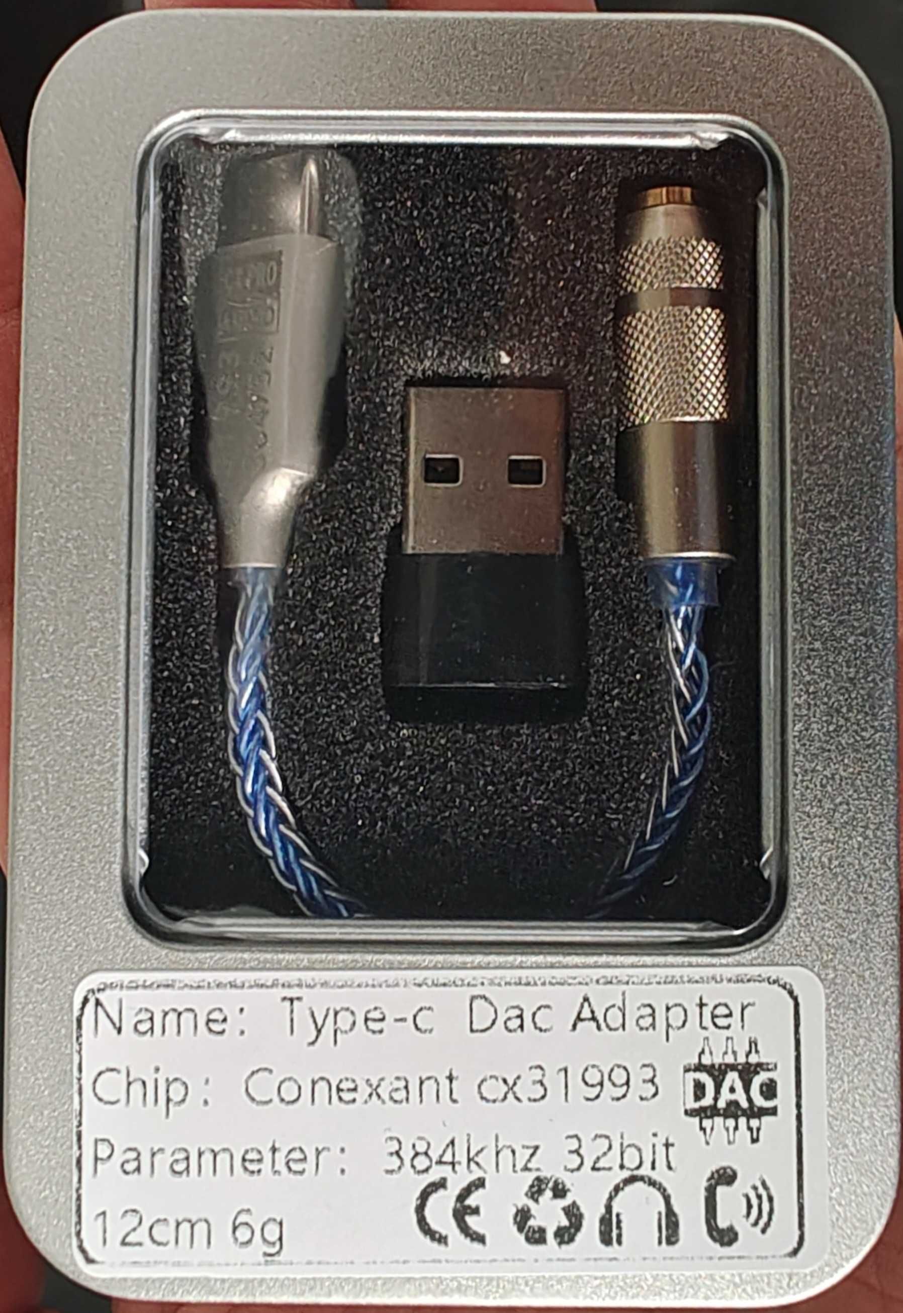 DAC Wzmacniacz Słuchawkowy CX31993 USB C/3.5mm Jack. Transparen/Blue