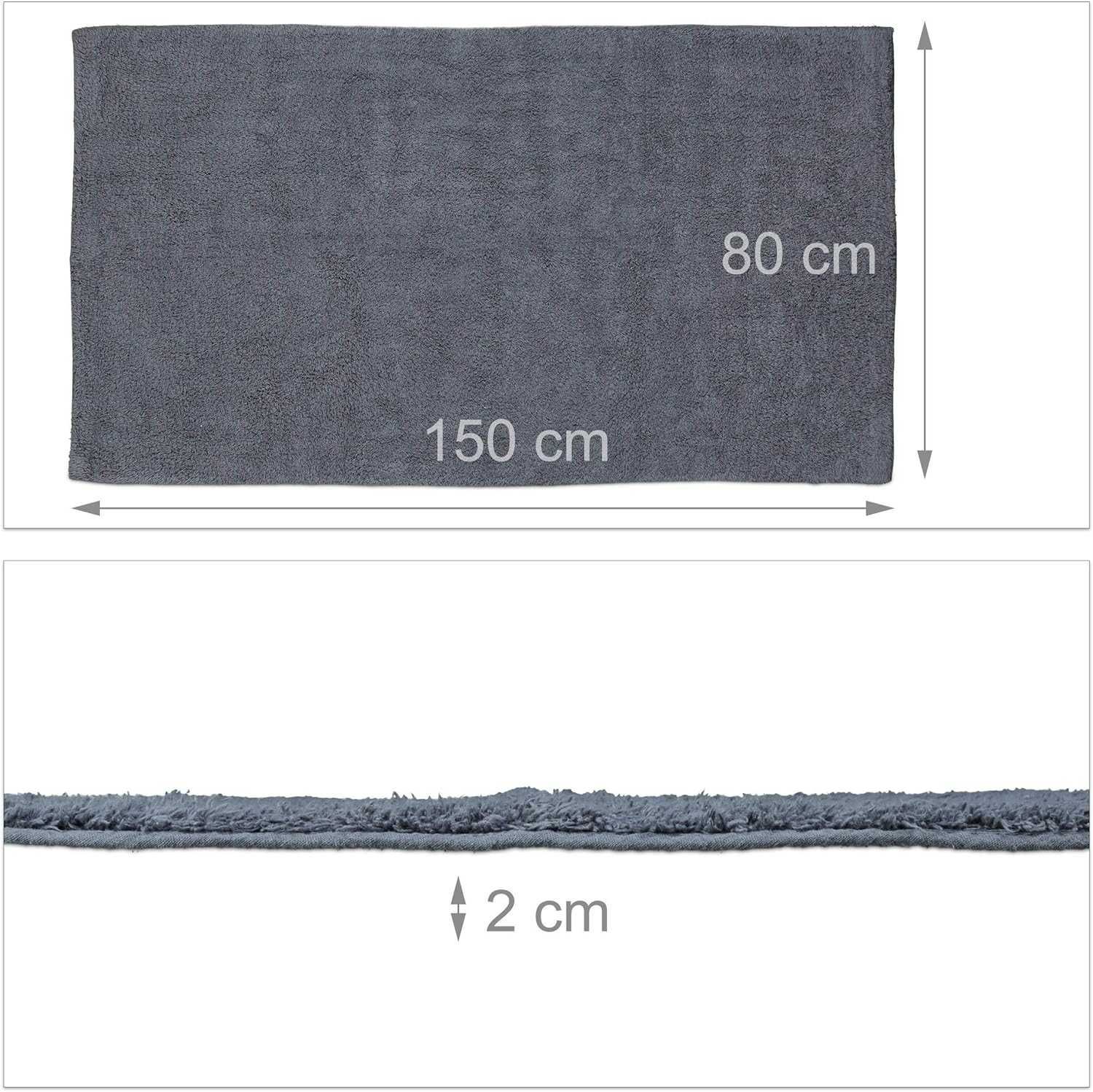 4R7 -47% dywan dywanik z frędzlami 80x150 cm łazienkowy szary frędzle