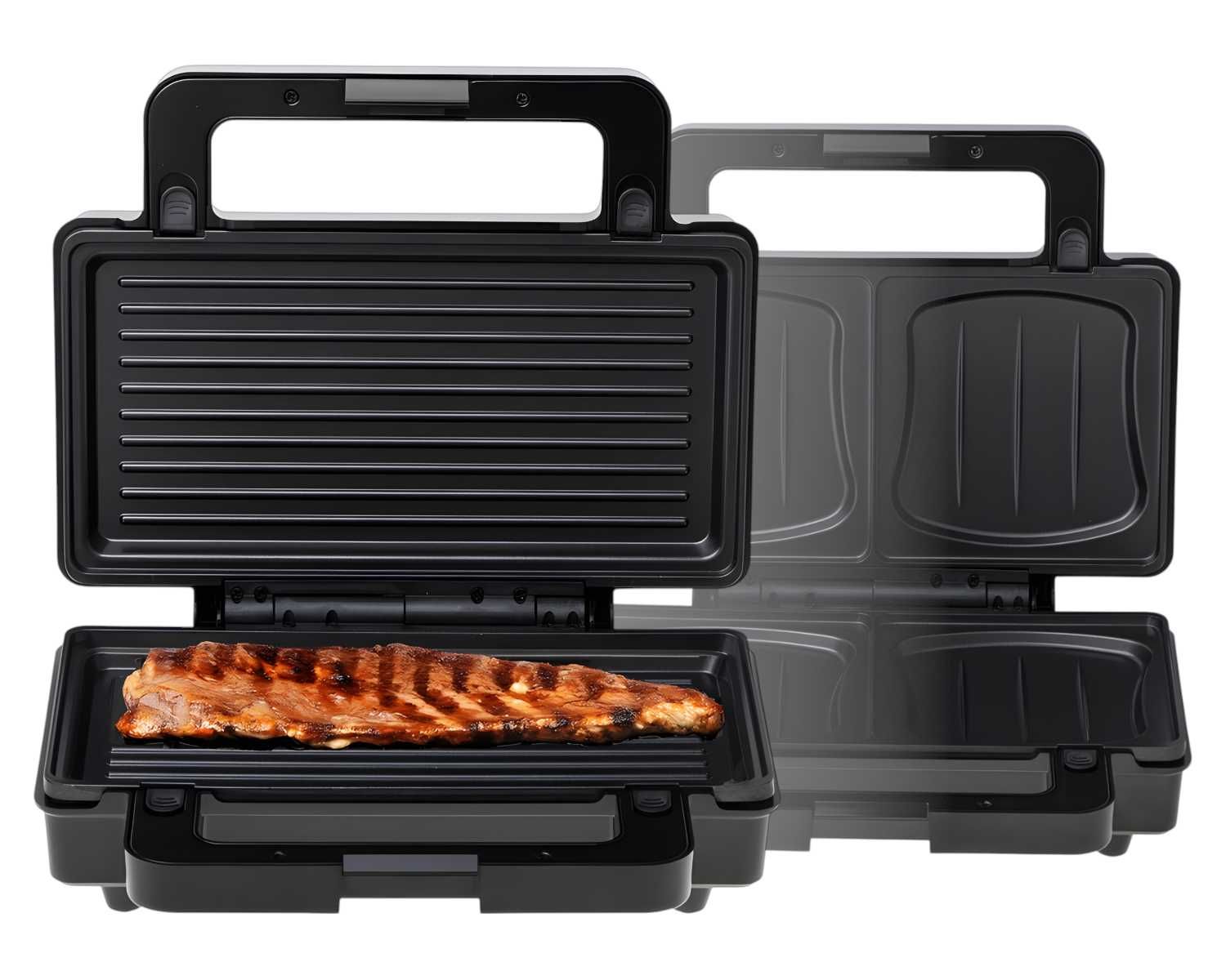 MOCNY Opiekacz Do Kanapek 2w1 Grill Elektryczny Panini WYMIENNE PŁYTKI