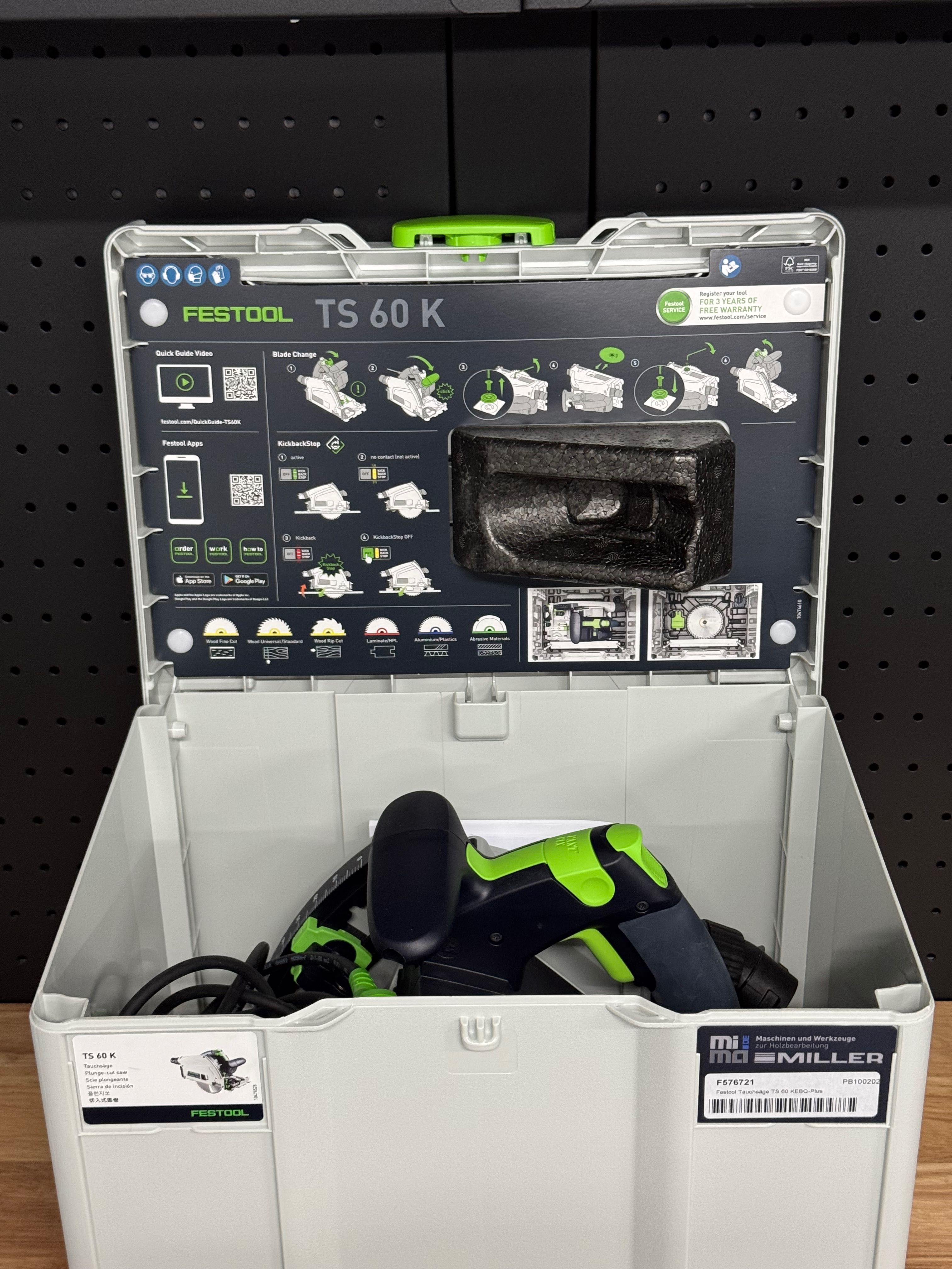 Serra de incisão Festool TS 60 KEBQ-Plus c/garantia até 2027