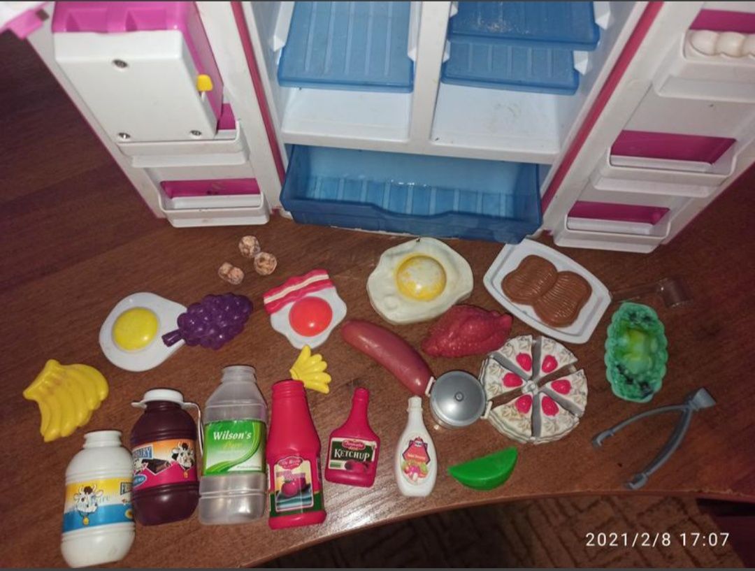 Игровой набор с продуктами детский холодильник овощи фрукты