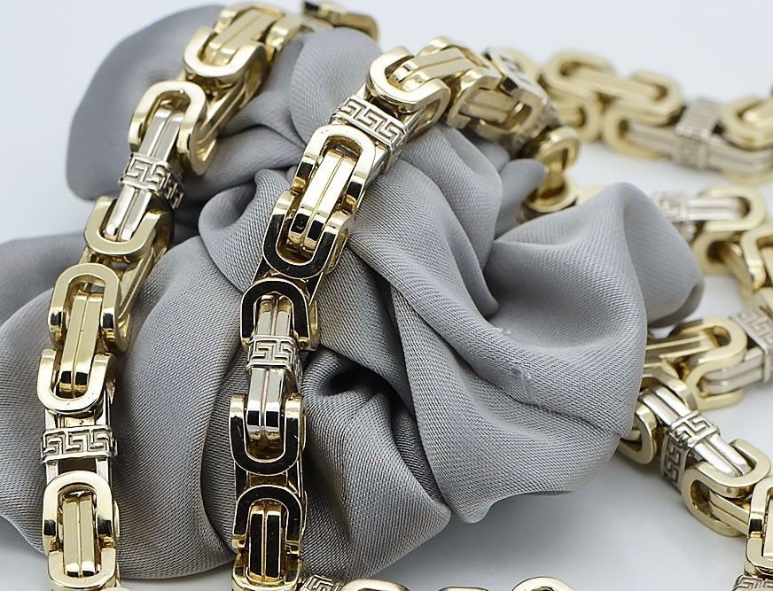 Złoty łańcuszek 14k Królewski Bizantyjski Excellent 583g cc097 Warszaw