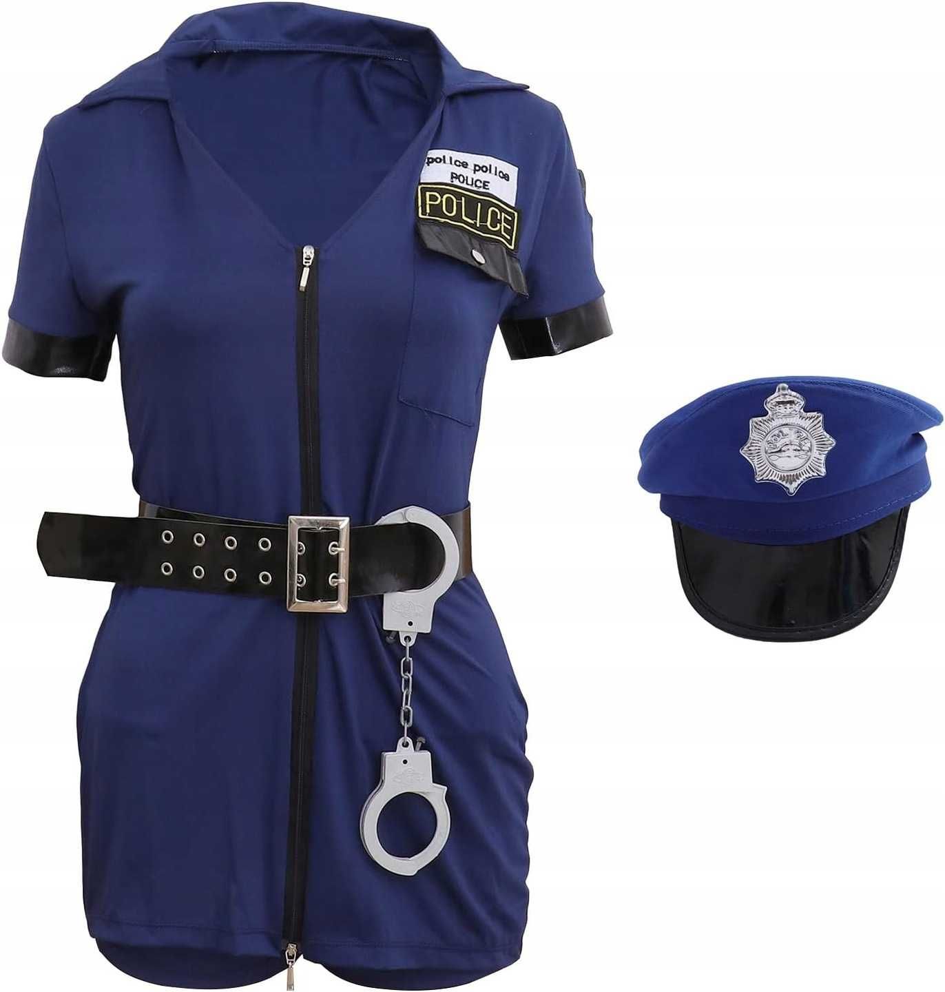 Komplet Strój Kostium PRZEBRANIE POLICJANTKA roz. S Q349