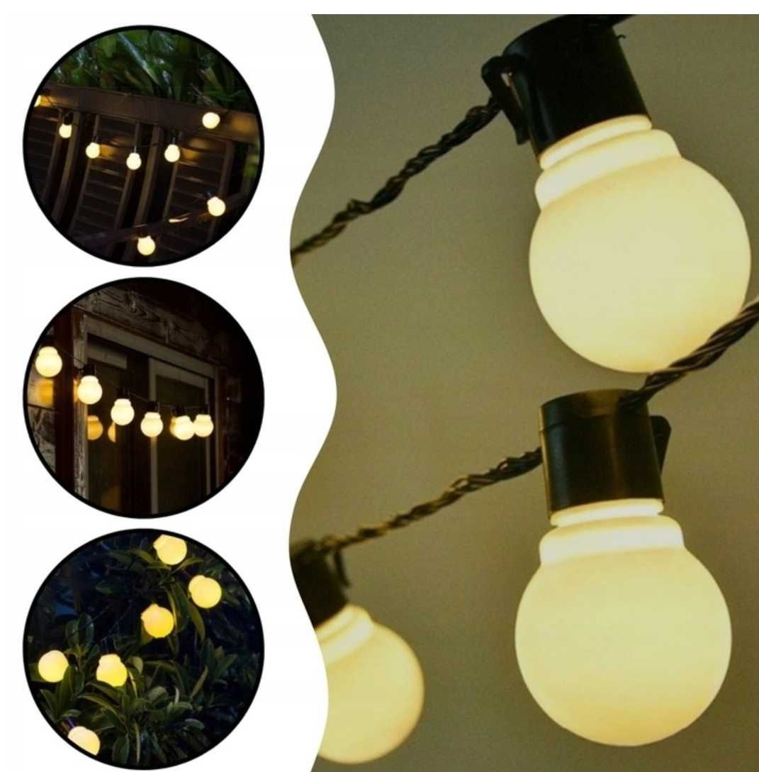 GIRLANDA SOLARNA led 7 metrów lampki grodowe 50 żaróweczek