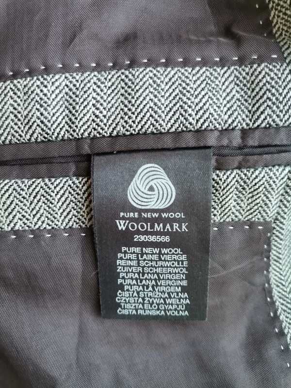 Szara marynarka 100% welna woolmark Westbury XL