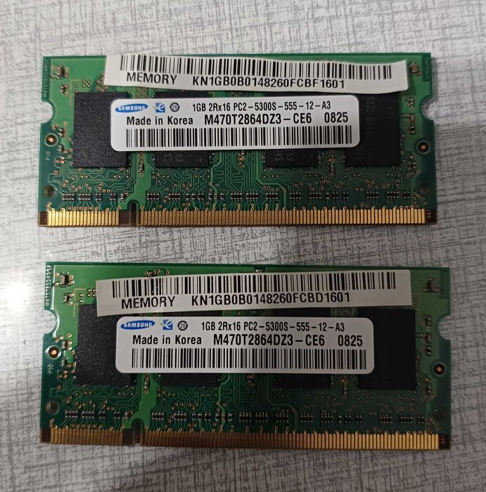 Пам'ять для ноутбука б/в  4 gb DDR3L 1600 MHz, 8 gb DDR4 2666 MHz