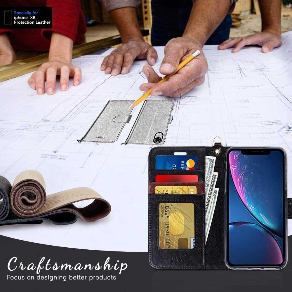 Fyy etui portfel iPhone XR 6.1'' + smycz stojak portfel