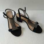 Sapatos Pretos de Senhora Seaside Tamanho 38 com aplicação Lantejoulas