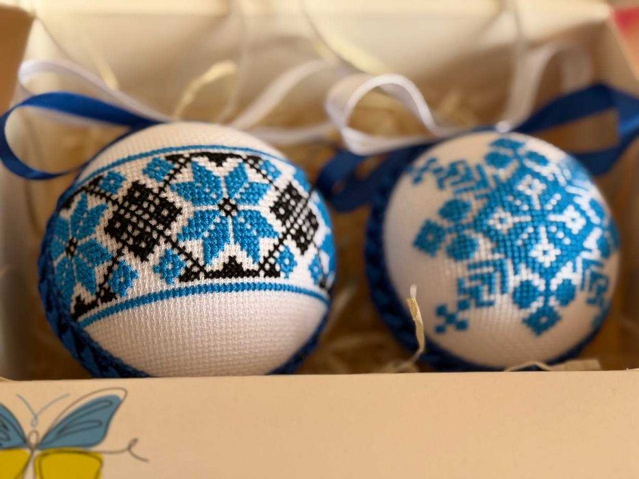 Набір новорічних кульок ручної роботи