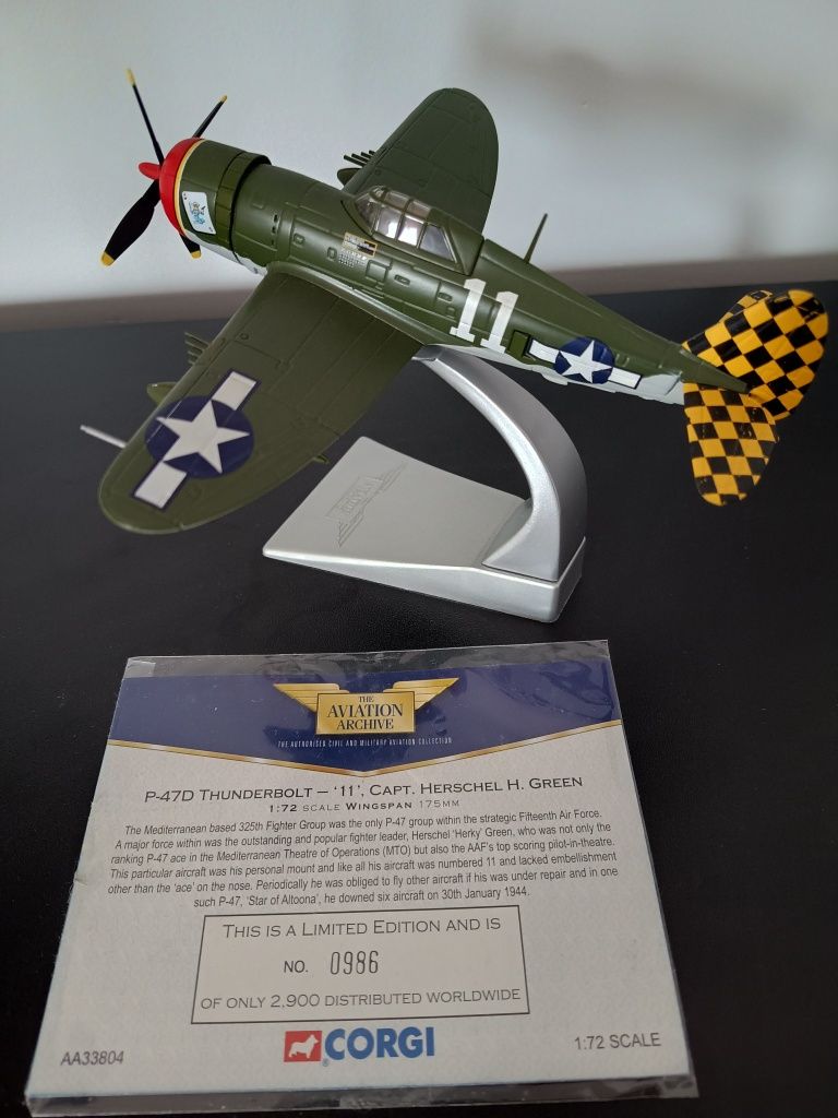 Samolot diecast corgi p47 1/72