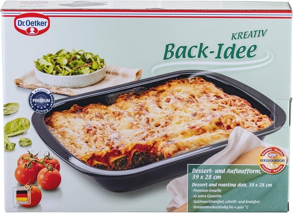 Dr. Oetker Back-Idee naczynie do deserów i zapiekanek z emalii