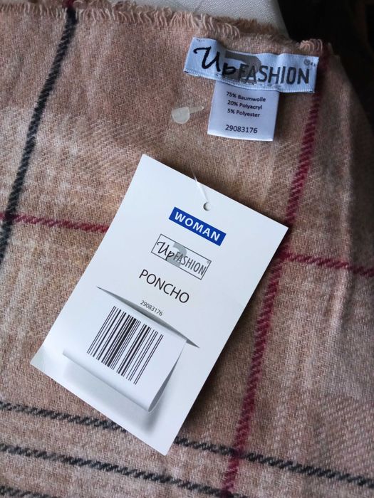 Up2Fashion Nowe poncho ciepły szal narzuta otulacz