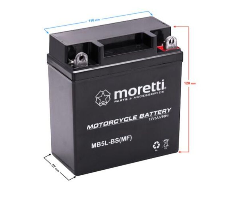 Akumulator żelowy 12V MB5L - BS AGM Moretti