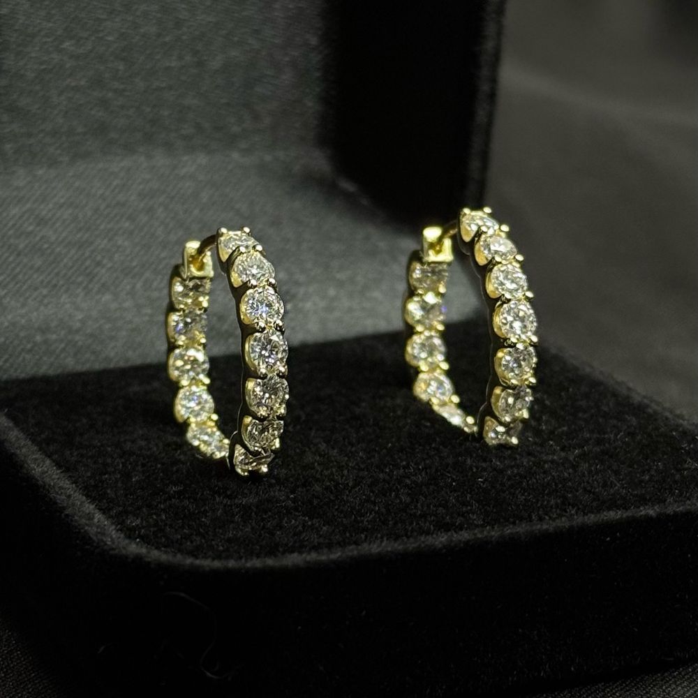 Сережки з муассанітами 2.6ct кільця