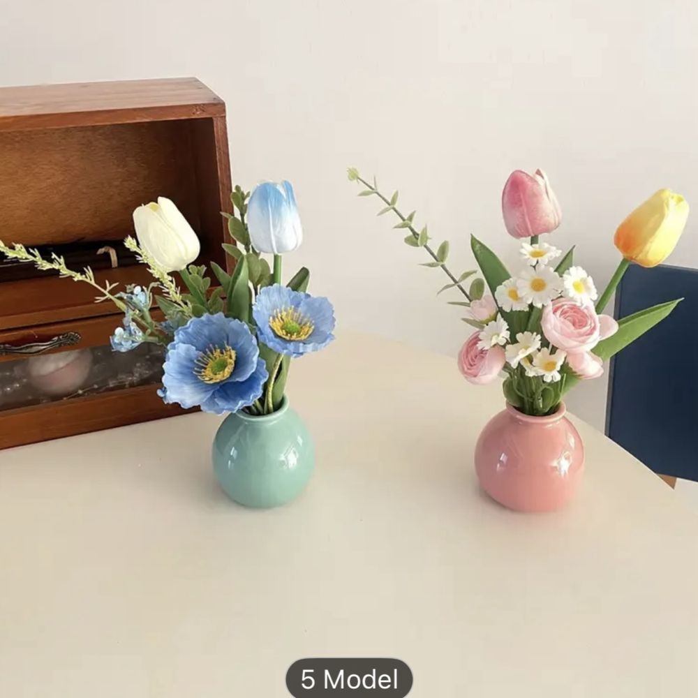 Ceramiczny wazon na kwiaty różowa kulka