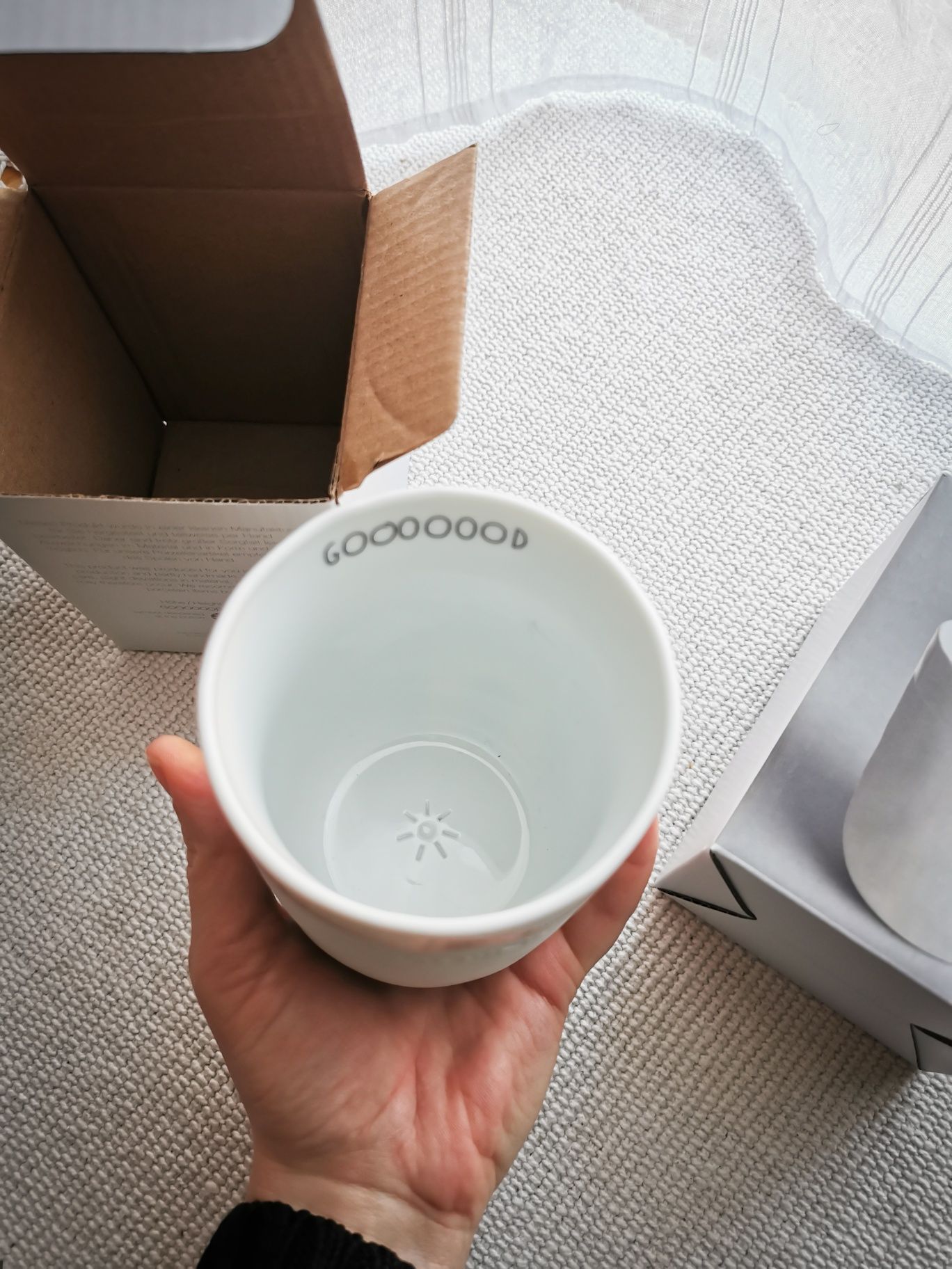2 sztuki - Kubek ceramiczny handmade Gooood Morning, biały, 400 ml