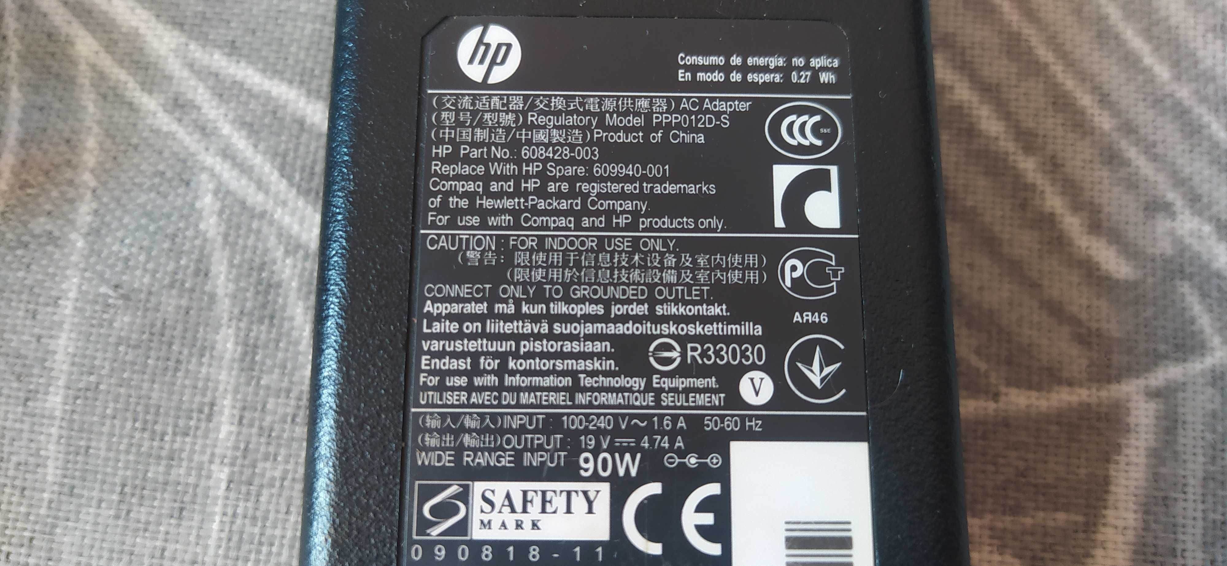 Зарядка ноутбука Блок питания ppp012d-s HP 90W 19V 4.74A