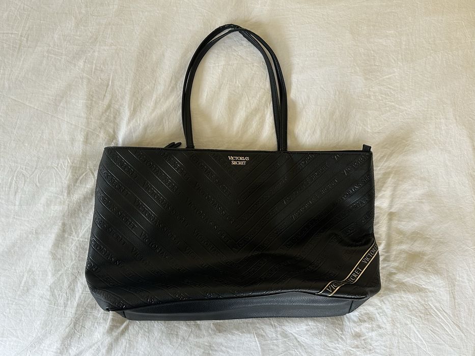 Torebka czarna z napisem oryginalna shopperka bag victoria’s secret