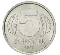 Moneta 5 Pfennig 1979 Deutsche