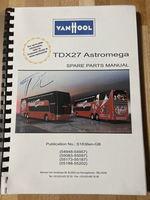 Wykaz części Vanhool Astromega TDX27