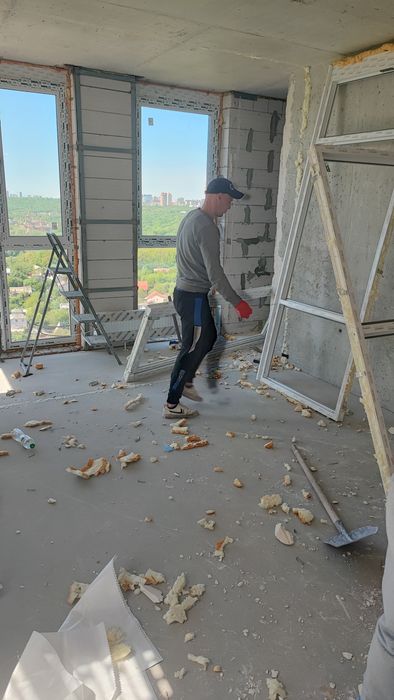 Демонтаж стен и перегородок, стяжки пола, плитки, бетона, квартиры